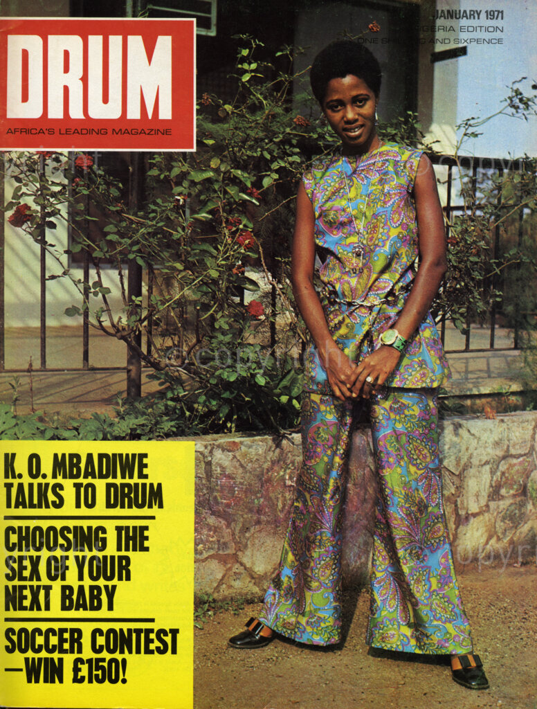 K.O Mbadiwe Talks to DRUM; Verso: Cover girl Eva Frimpong, 19-year-old from Ghana's Garden City – Kumasi. Eva, who loves the 