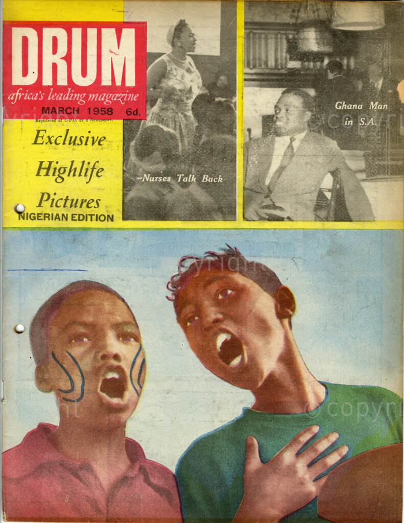 Exclusive Highlife Pictures; Nurses Talk Back; Ghana Man in S.A.; Verso: Nurses talk back, S.A. nurses rebelled at colour clause. Ghana Man in South Africa. He came from Ghana to have talks in Cape Town, his name is Mr Rowland Justus Simpson.