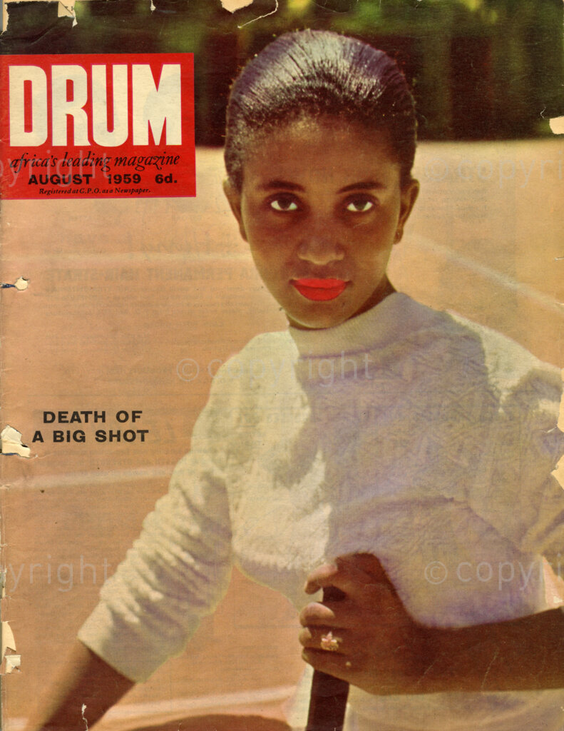 Death Of A Big Shot; Verso: Cover girl Maureen Lyon, she has even got oomph in her eyes, pride of Joburg's Noordgesig.
