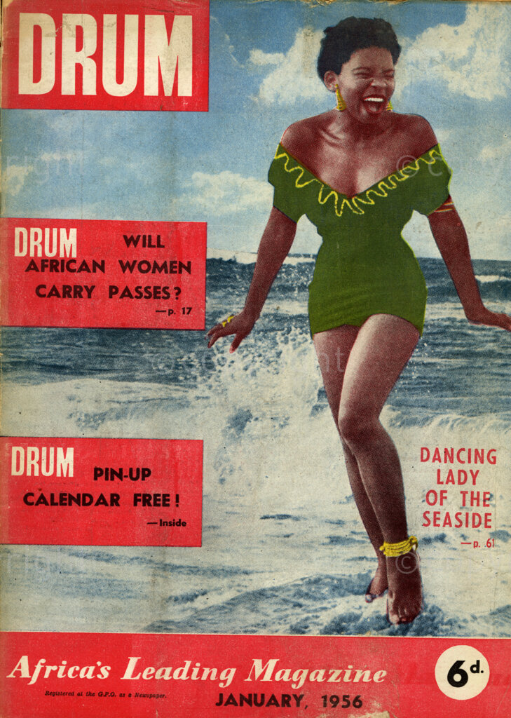 Will African women carry passes? Pi-up calendar free! Verso: Dancing lady of the seaside-– Ivy (Congo girl) Williams, 18 year old has danced herself into Durban's night life all the way from East London.
