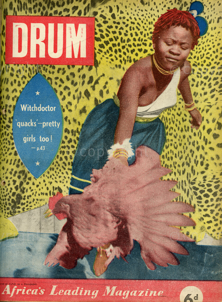 Witchdoctor quacks – pretty girls too! Verso: Blackest Magic! The world marches on, but witchdoctors and their mysterious works bind the feet of Africa!