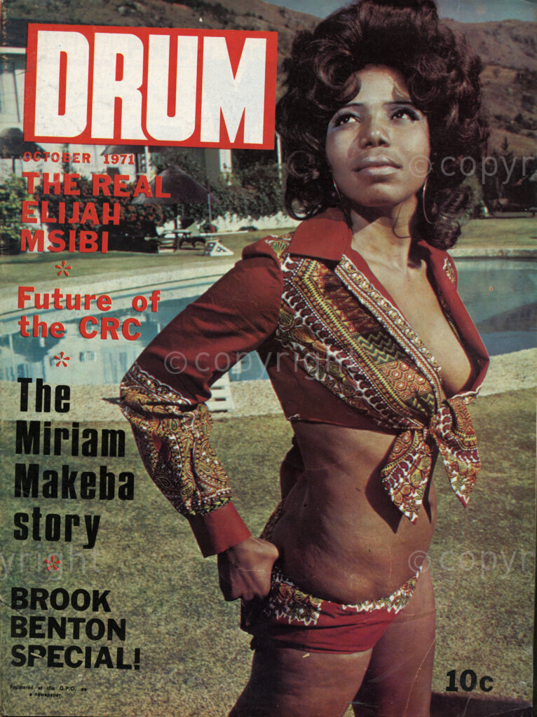 The real Elijah Msibi; Future of the CRC; The Miriam Makeba story; Verso: Cover girl – Vinah Mamba came into our lives when we looked for a dress model in Swaziland. She works at a boutique there and as our cover picture shows she really does something for the Swazi-made dresses that are becoming a valuable export.