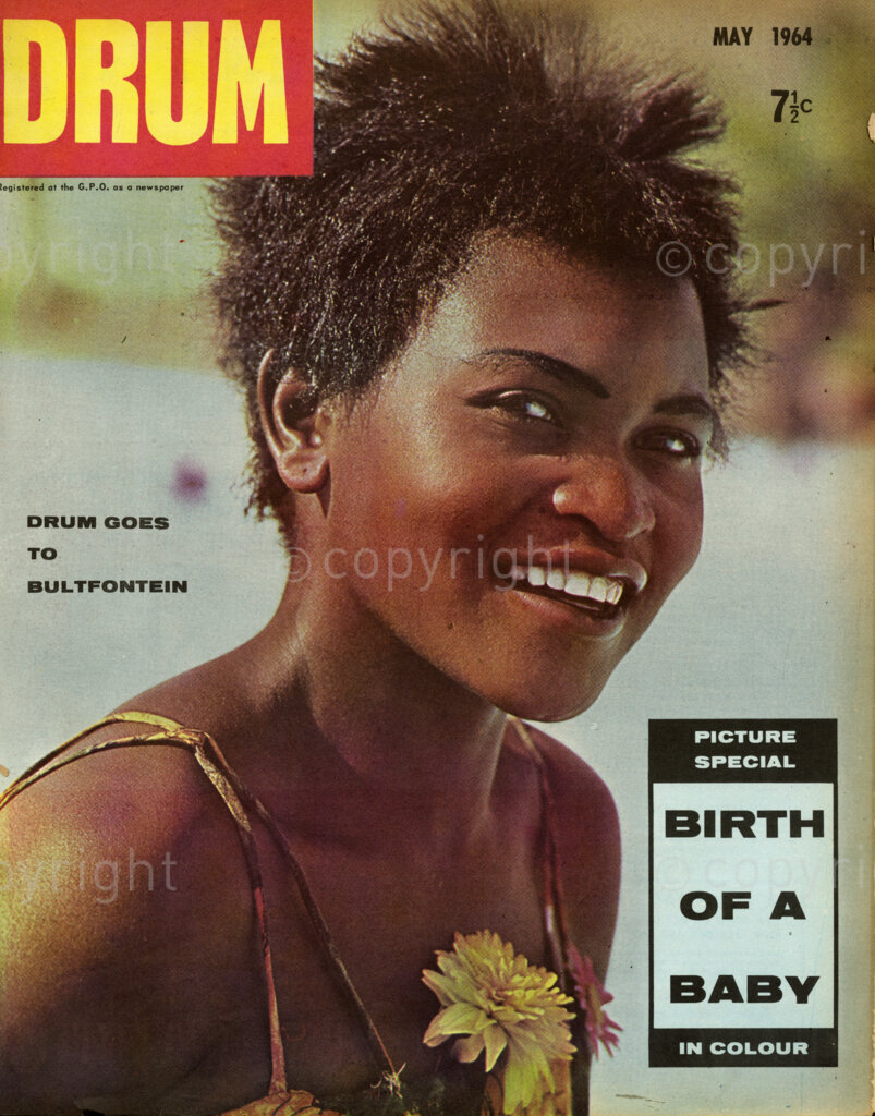 Drum goes to Bultfontein; Birth of a Baby; Verso: Cover girl Miss Marilyn Fernandis Kazichi is 16, five feet tall, and has a smile that is gentle and shy and natural. She is Miss Harare, 1964 – Salisbury, Southern Rhodesian's brightest spark.