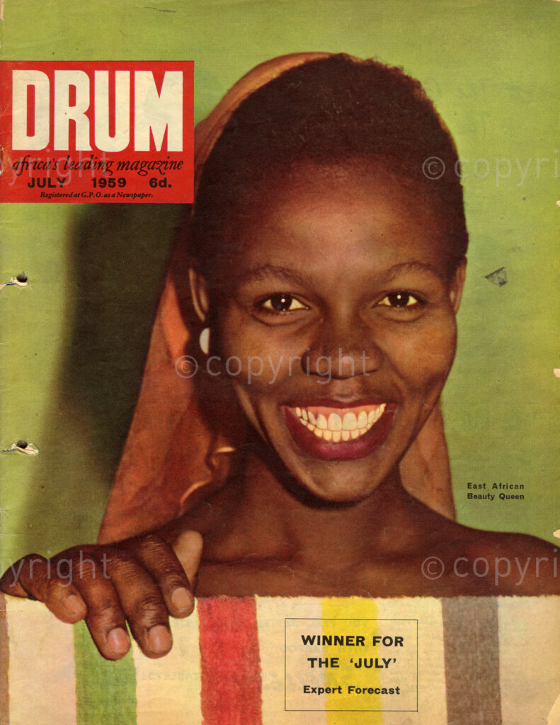 Winner for the 'July': Expert Forecast; Verso: Cover girl East African, Nairobi Beauty Queen, Isabella Muthiga. Isabella is a three kid Mrs.