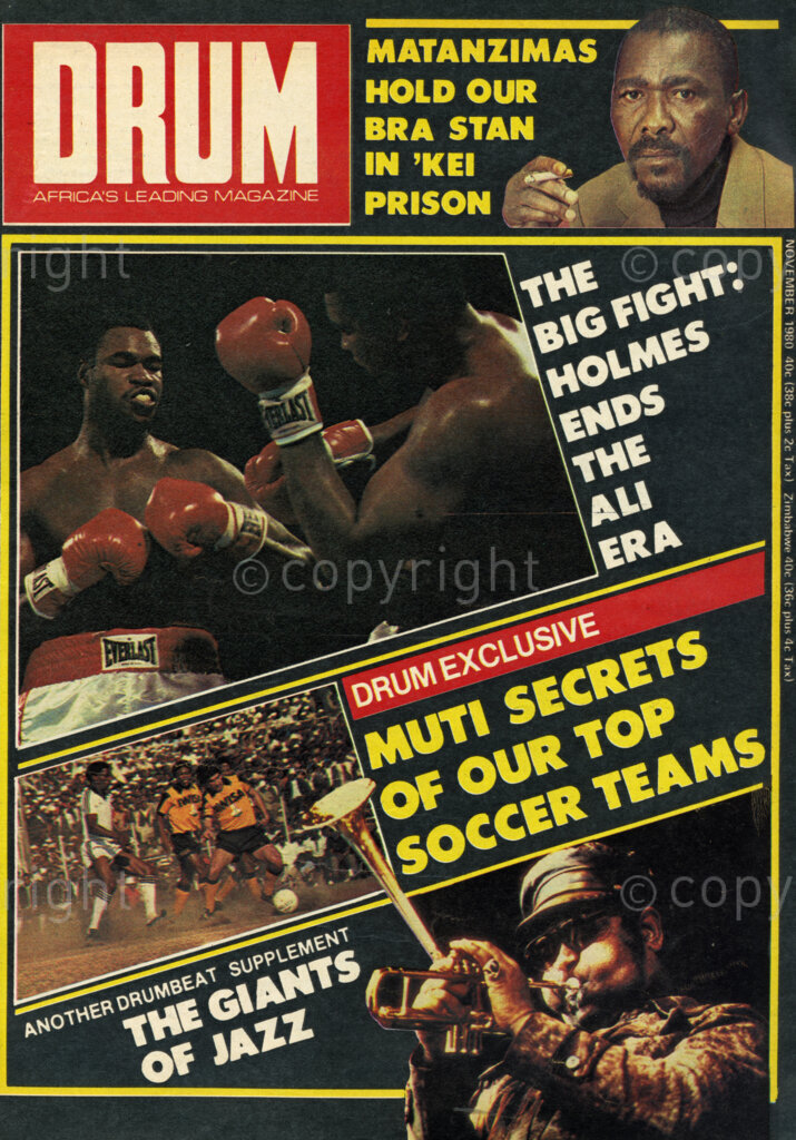 the Big Fight: Holmes ends the Ali era; Muti Secrets of our top soccer teams; Verso:  Larry Holmes retains his WBC crown and for once all the glory of the big occasion eludes Ali. He was spirited quietly out of the ring.