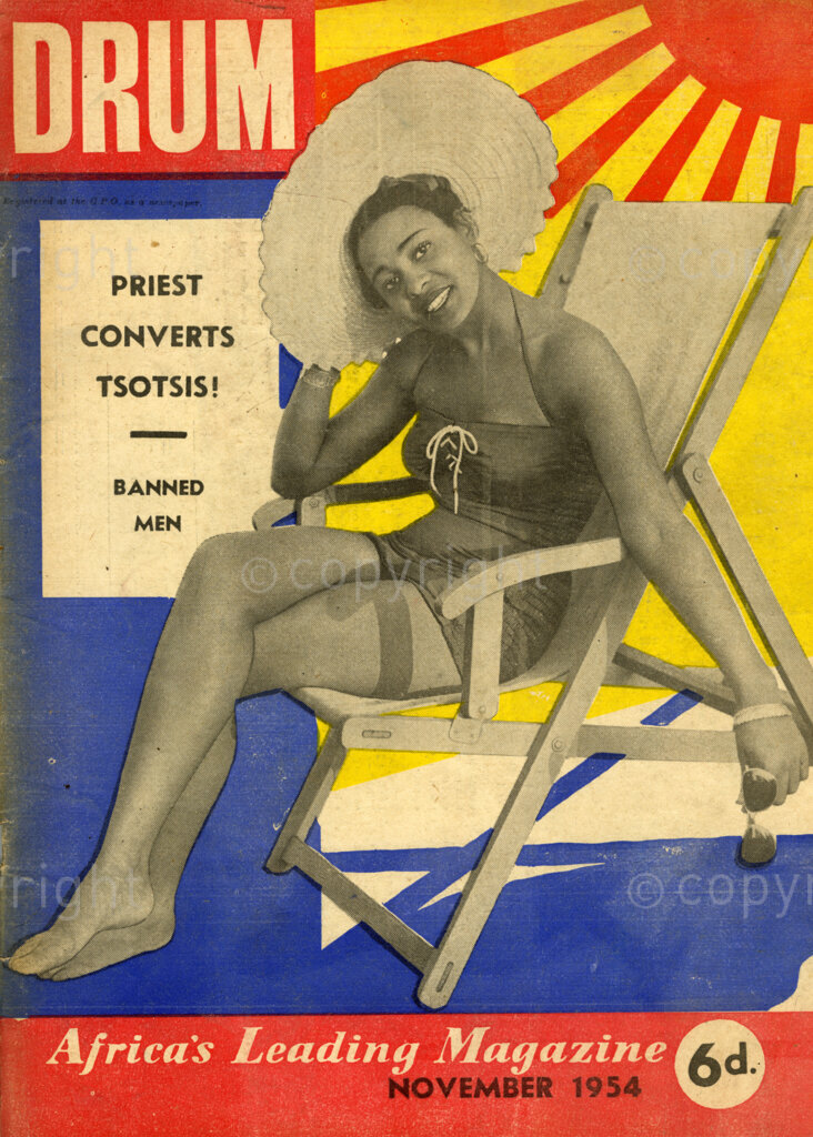 Priest Converts Tsotsis! Banned Med; Verso: Cover girl – Priscilla Mtimkulu, 