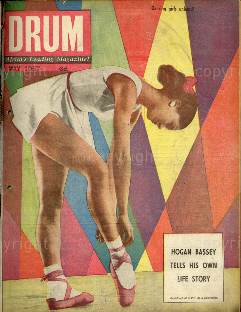 Hogan Bassey Tells his Own Life Story; Verso: Dancing girls unbend! Ballet girls unbend! Cover girl Elizabeth Blair! The lead of the Zulu fantasy .