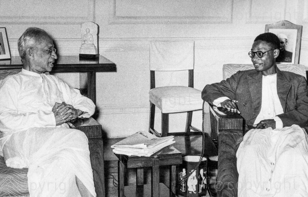 The Vice President, Dr. S. Radhakrishnan in conversation with Mr. Abubakar Mayanja, a prominent leader of Uganda, when the latter called on the Vice President in New Delhi on August 22. Mr. Abubakar Mayanja is on a 5 week visit to this country on the invitation of the Indian Council of Cultural Relations.