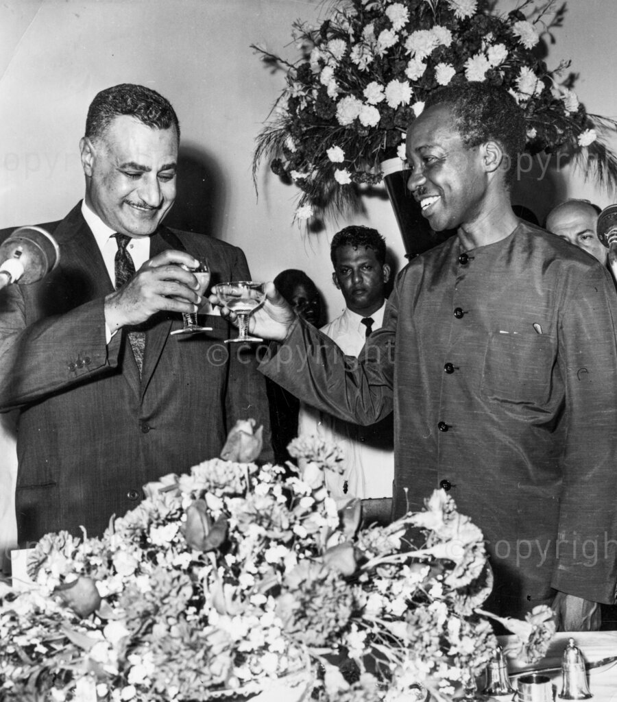 President Gamal Abdel Nasser of Egypt visits Tanzania. President Nasser with Tanzanian President Julius Nyerere.