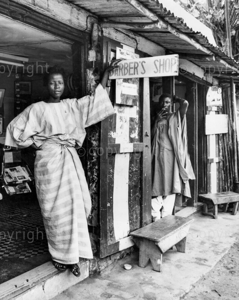Nigerian women barbers.