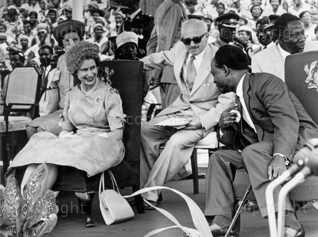 Queen's visit in West Africa; Dr Nkwame Nkrumah speaking to the Queen.