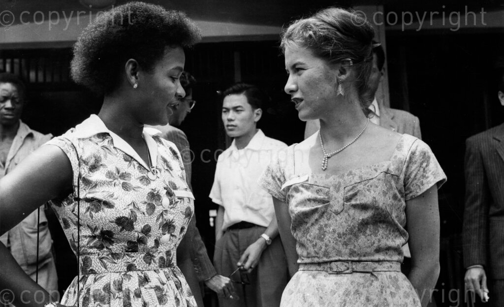 Young Folk Don't Forget – Florence Dillsworth, Siera Leone, introduced herself to Lugrid Soderberg, who came from Sweden. Students from all over the world met at Ibadan, in the Western Region of Nigeria, to discuss their problems. They're still talking in different parts of the world about that cheery Nigerian hospitality. It will be a long time before the young men and women who attended the International Students Conference in Ibadan forget the enthusiasm with which they were greeted by Nigerians, rich and poor. The students discussed their common problems and ways of life. The Federal Government donated £600 and the West Regional Government £200 to help the Nigerian students to entertain their foreign guests.