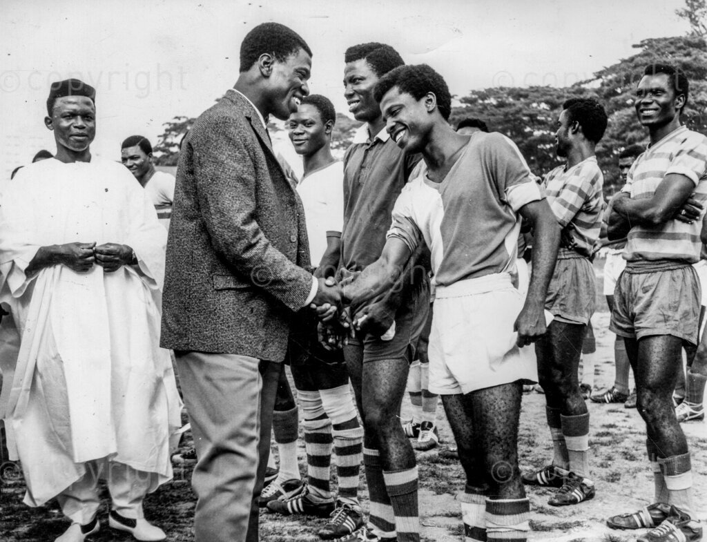Victor The Gent (usually) laughs it off. In flying style, Victor takes a corner. The most surprised man in Lagos when it was announced that the 25-year-old police left winger Victor Iyamu had been voted best Lagos footballer for 1962, was Victor Lyamu himself. Victor, a Lance-Corporal in the Nigerian Police Force, did not expect the honour.