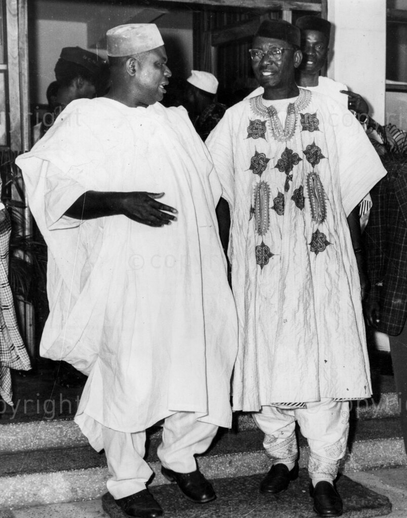 There's never a dull day in the House; Chief Festus Okotie-Eboh (left) with Dr Nnamdi Azikiwe. Zest excitement, brilliance, courage and high humour. Nigeria's federal House of Representatives has all this and more. Who are the men who make it one of the most colourful and democratic seats of government in the world?