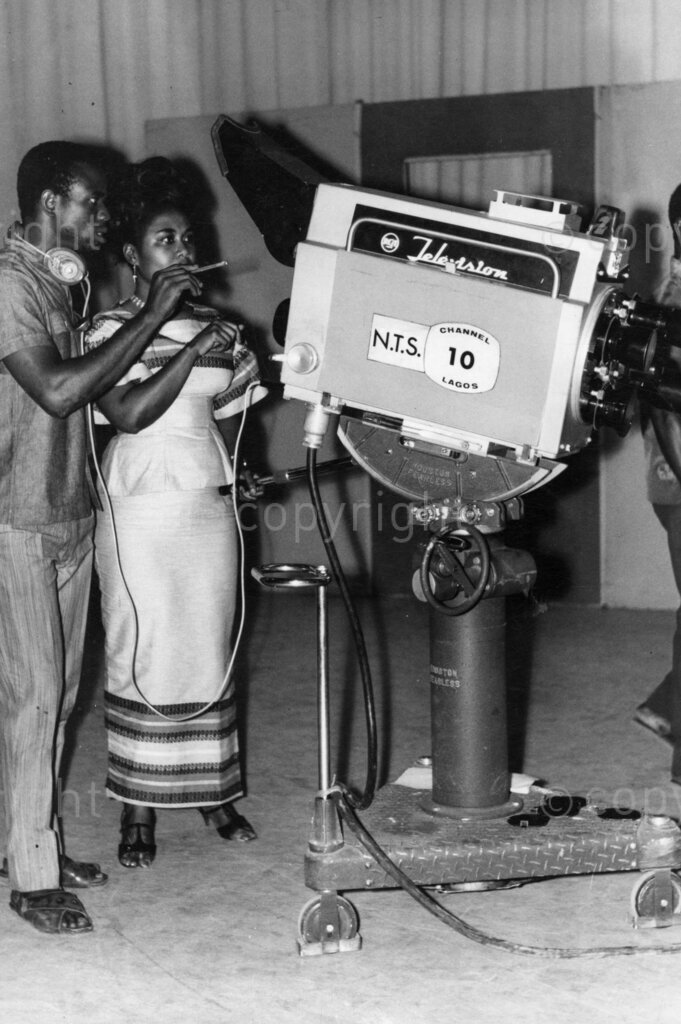 Busy Rita flattens those male barriers. Miss Lori directing the cameraman during the production of one her programmes. Miss Rita Lori said, 