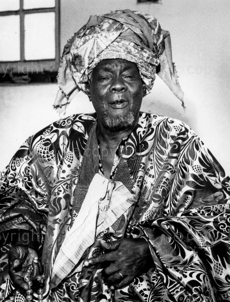 The tragi-comic make-believe palace of a ruler in exile. Former Alafin of Oyo: