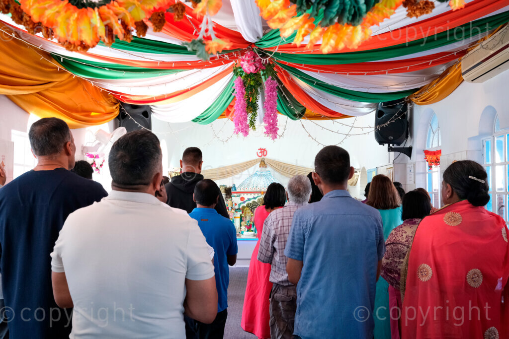 Rain puja (prayer) North Indian Shri Vishnu Temple. Nov. 2024, Pietermaritzburg, KZN, South Africa.