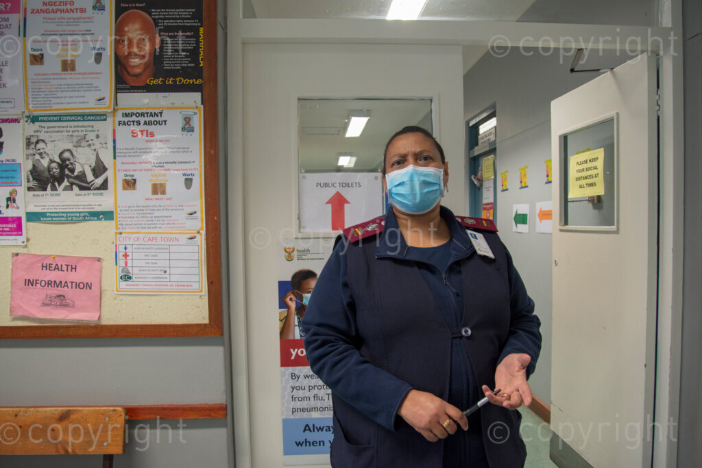Clinic Manager Marilyn Jantjies at the TB/Coronavirus, at Adriaanse Clinic in Elsies River, Cape Town, Monday, July 13, 2020. All patients are screened verbally for COVID-19 at the clinic entrance, and are asked to go to the hospital for a test if they screen positive. However, there may be times when a patient is very ill, and already here, and must be tested, explains Jantjies.  PHOTO: EVA-LOTTA JANSSON 
