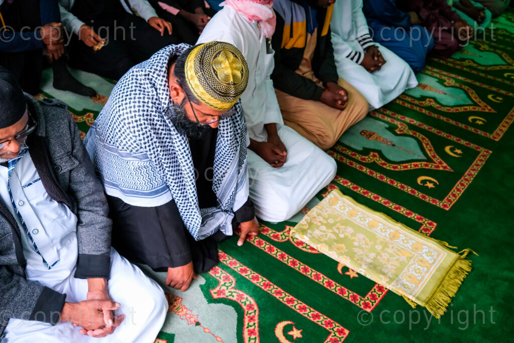 Eid ul Fitr prayers at the Habibia Soofie Mosque. Eid ul Fitr is one of the most important holidays in the Muslim calendar. It marks the end of the fasting from dawn to sunset in the month of Ramadan. Eid ul Fitr translates as ‘Festival of breaking the fast’. 31 March. 2025, Pietermaritzburg, South Africa.