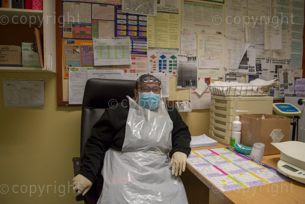 HIV counsellor Willicia Patterson, who conducts all the HIV tests at Adriaanse Clinic in Elsies River, Cape Town, Monday, July 13, 2020. She says her job is more difficult now as she might encounter patients who also have the Coronavirus. 