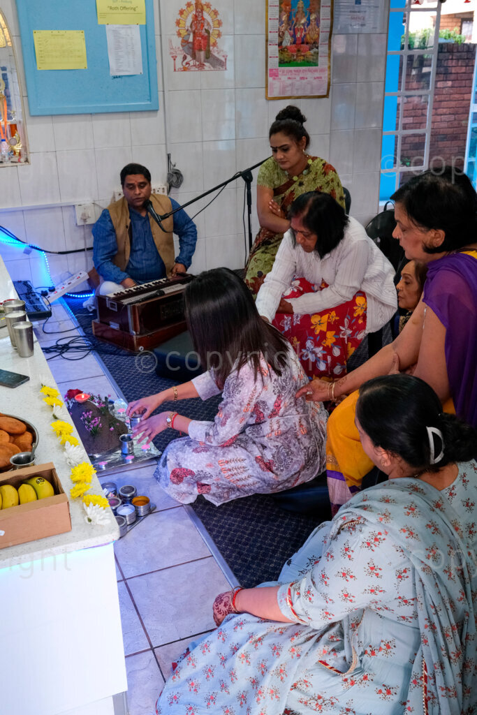 Rain puja (prayer) North Indian Shri Vishnu Temple. Nov. 2024, Pietermaritzburg, KZN, South Africa.