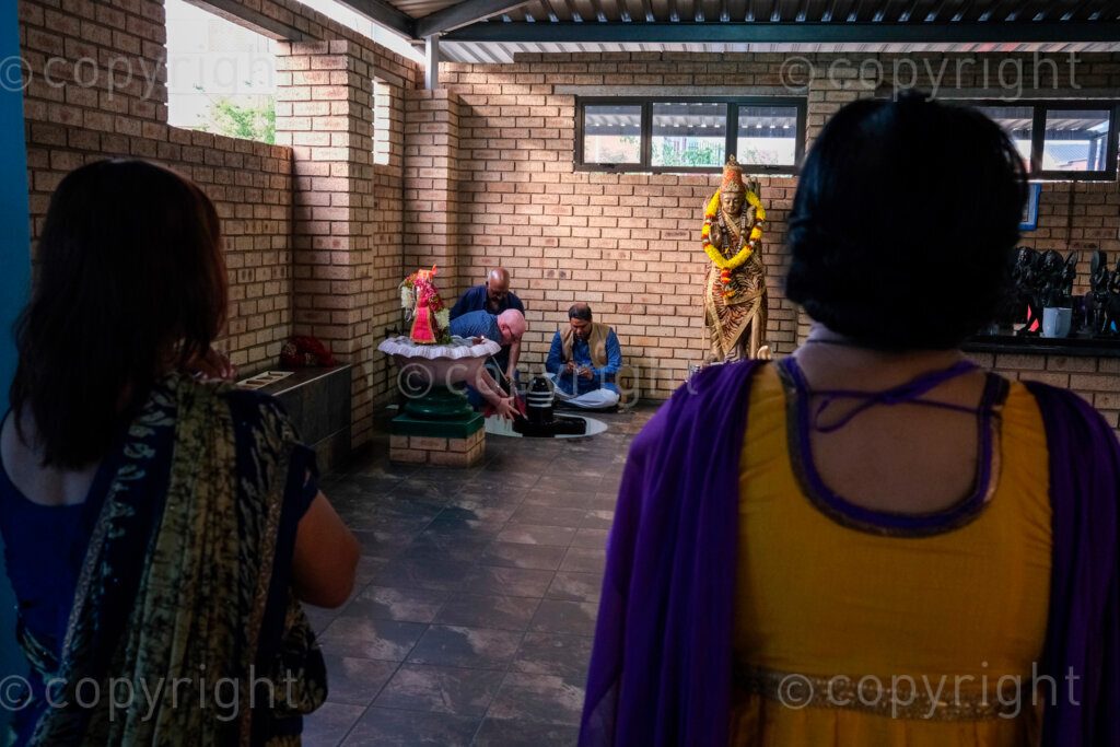Rain puja (prayer) North Indian Shri Vishnu Temple. Nov. 2024, Pietermaritzburg, KZN, South Africa.