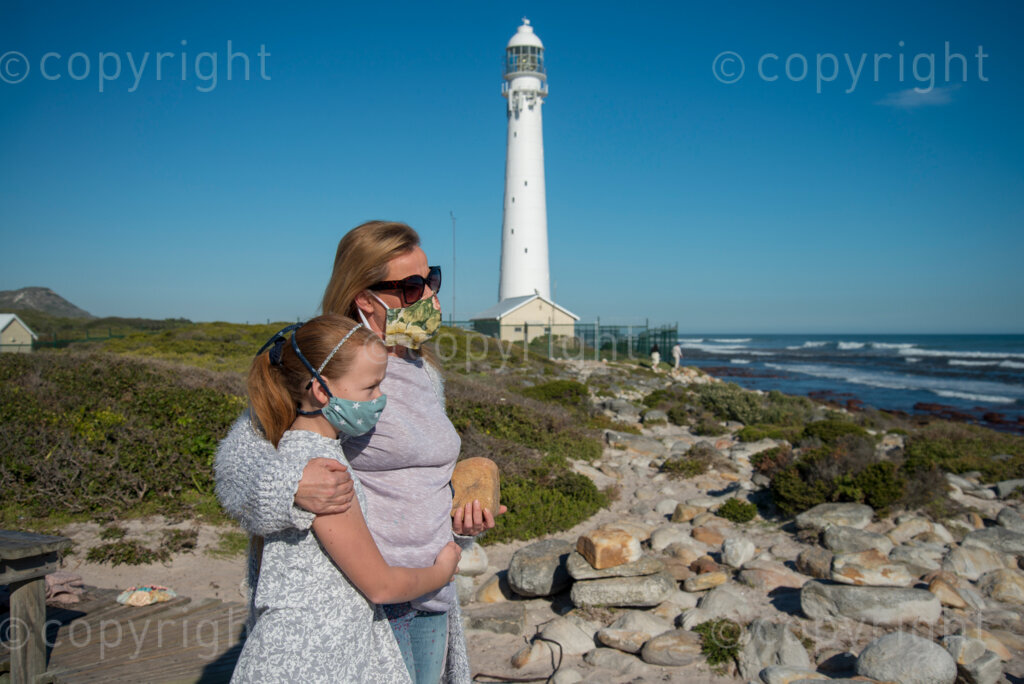Rock artist Lara Thompson and her daugther Shae, 12, near Slangkop light house in Kommetjie, Cape Town, Thursday, July 17, 2020. PHOTO: EVA-LOTTA JANSSON 