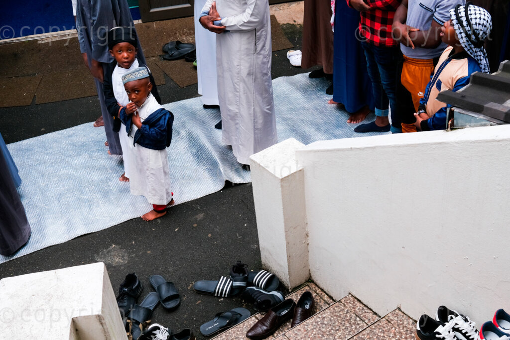 Eid ul Fitr prayers at the Habibia Soofie Mosque. Eid ul Fitr is one of the most important holidays in the Muslim calendar. It marks the end of the fasting from dawn to sunset in the month of Ramadan. Eid ul Fitr translates as ‘Festival of breaking the fast’. 31 March. 2025, Pietermaritzburg, South Africa.