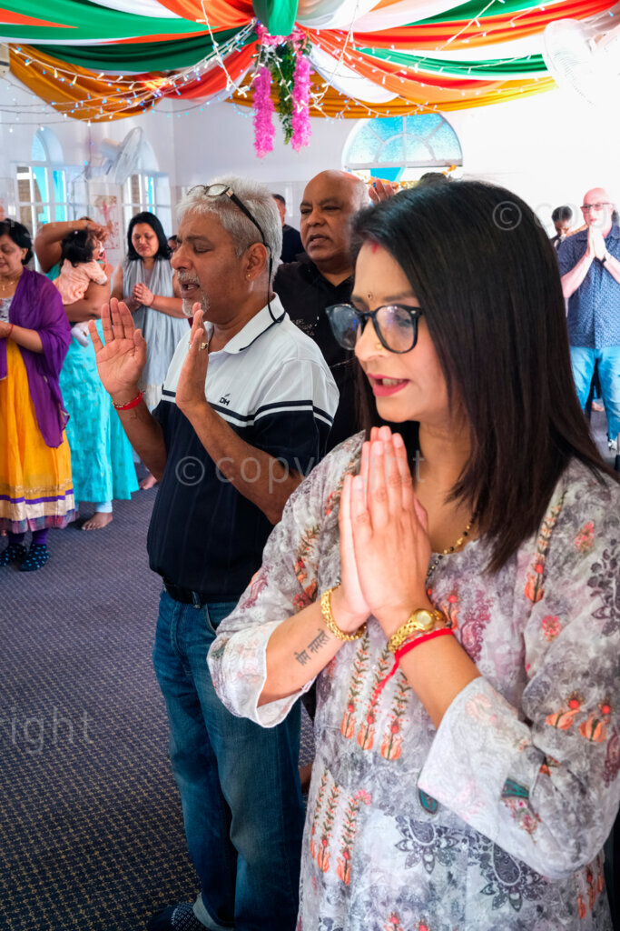 Rain puja (prayer) North Indian Shri Vishnu Temple. Nov. 2024, Pietermaritzburg, KZN, South Africa.